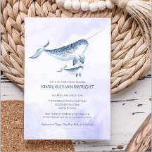 Whale Baby Shower Invitation - Nautical Sea Ocean