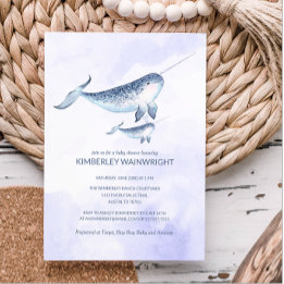 Whale Baby Shower Invitation - Nautical Sea Ocean
