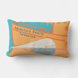 Whale Beneath The Harbour-Adventure Awaits Tomorro Lumbar Cushion