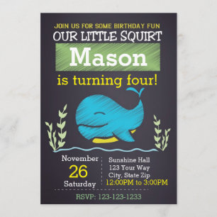 Whale Birthday Invitation (boy)