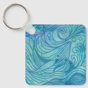 Whale - Blue Key Ring