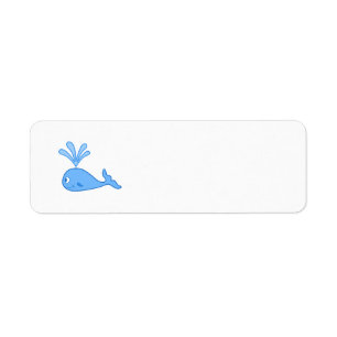 Whale, Blue. Return Address Label