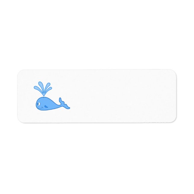 Whale, Blue. Return Address Label (Front)