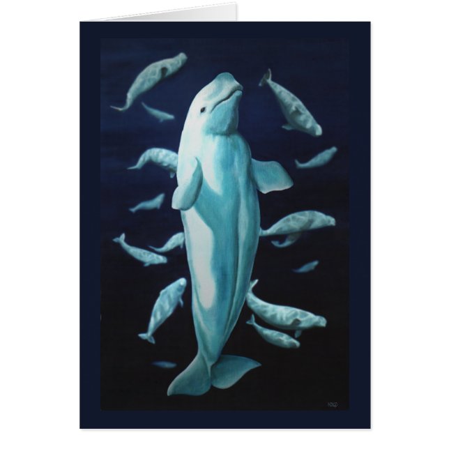 Whale Cards Personalised Beluga Whale Art Cards (Front)