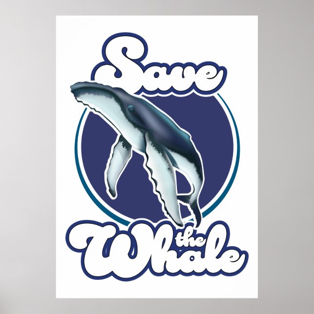 Whale cartoon logo poster (Front)
