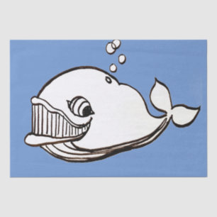 Whale cartoon tissue paper