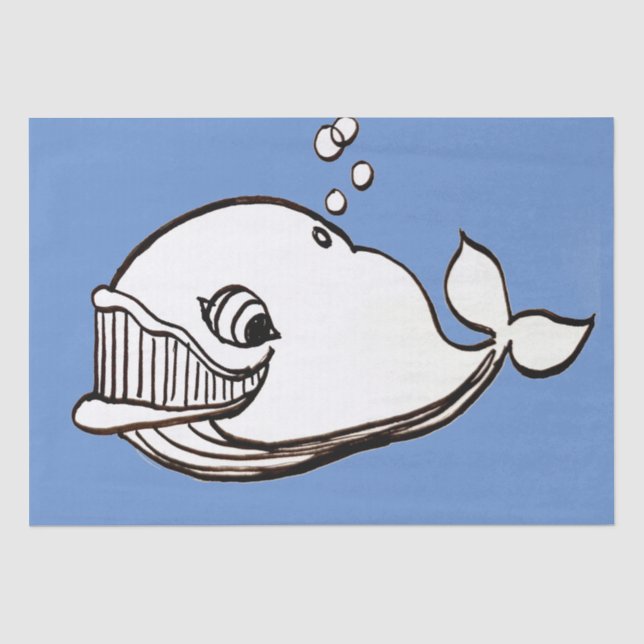 Whale cartoon tissue paper (Front)
