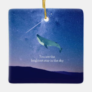 whale ceramic ornament