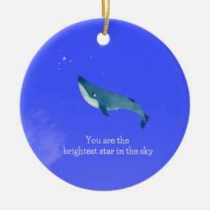 whale ceramic ornament