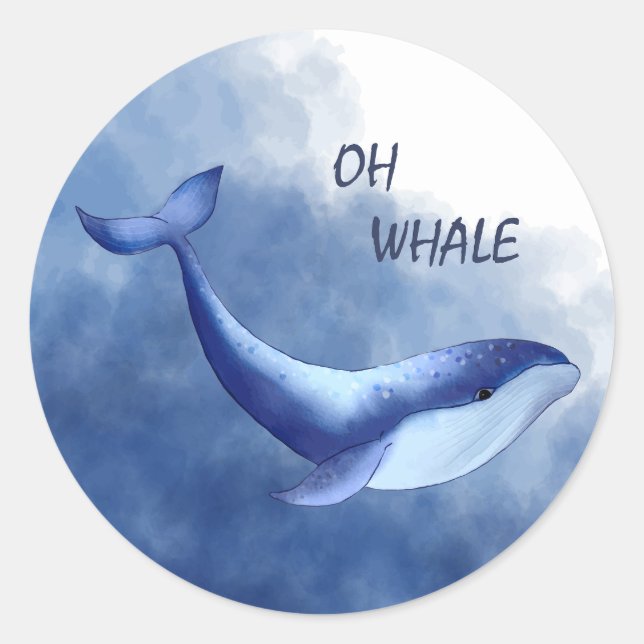 Whale Classic Round Sticker (Front)