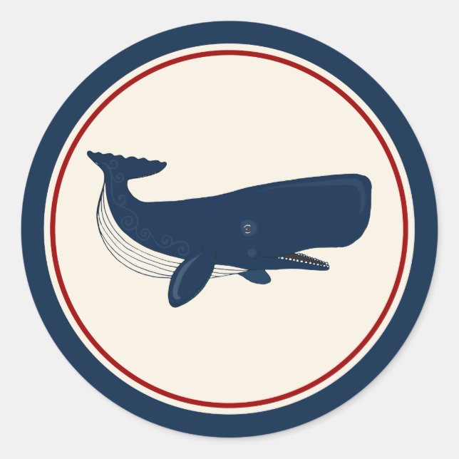 Whale Classic Round Sticker (Front)