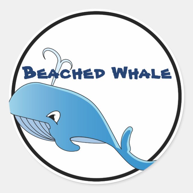 Whale - Classic Round Sticker, Glossy Sticker (Front)