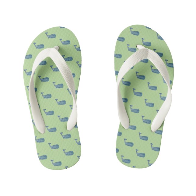 Whale Coastal Style Flip Flops (Footbed)