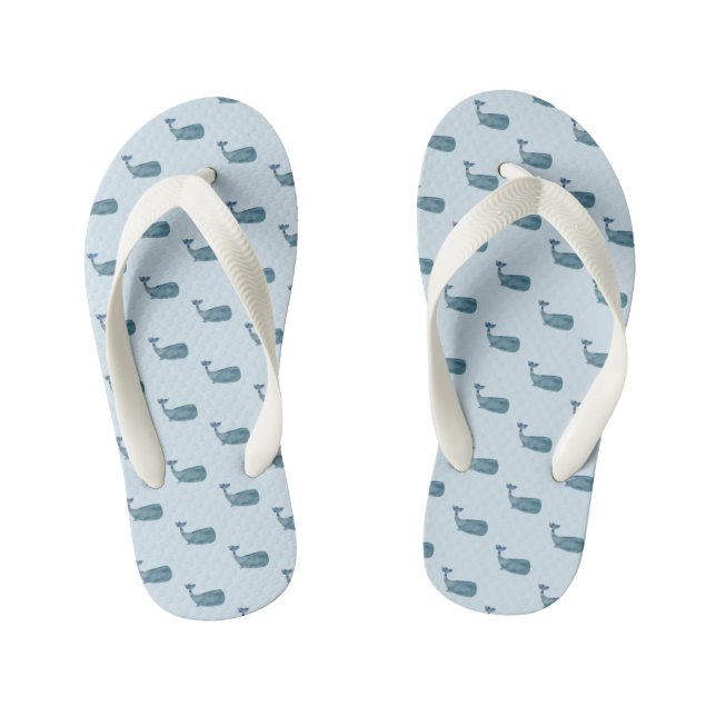 Whale Coastal Style Flip Flops (Footbed)