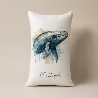 Whale Cove Coastal Bedroom Accent Lumbar Cushion