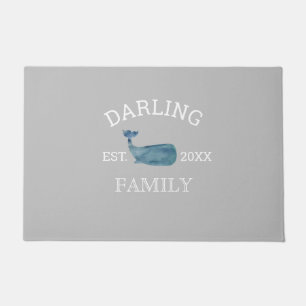Whale Custom Family Beach Doormat