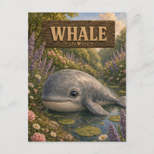 Whale Cute Baby Storybook Nursery Animal Postcard