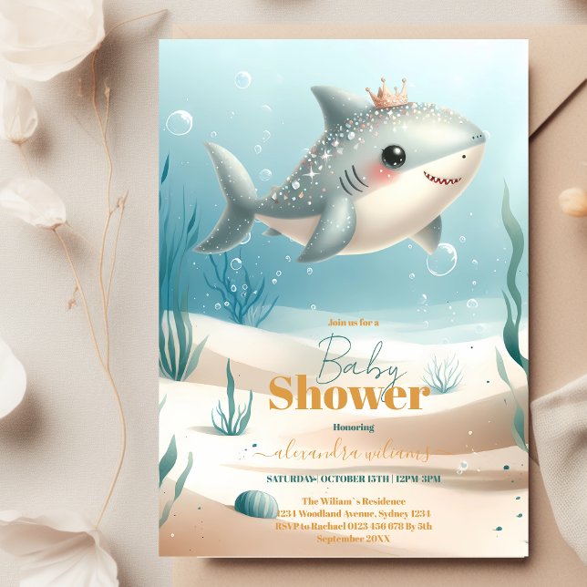 Whale Cute Under the Sea Baby Shower Invitation (Creator Uploaded)