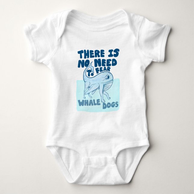 Whale Dog funny creature Baby Bodysuit (Front)