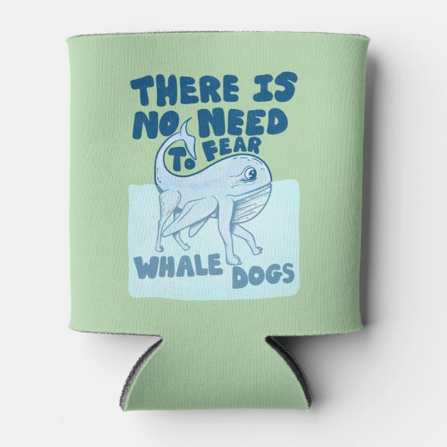 Whale Dog funny creature Can Cooler (Front)