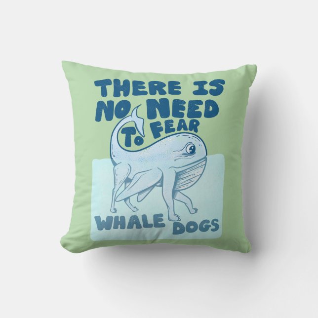 Whale Dog funny creature Cushion (Front)