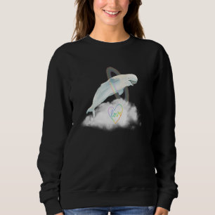 Whale Dolphin Jumping Through Love Rainbow Hoop Sweatshirt