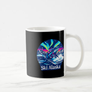 Whale Enjoying Skiing In Alaska Adventure Coffee Mug
