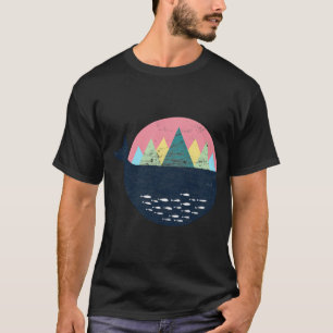 Whale, Fjord, Norway Retro Gift and Souvenir T-Shirt
