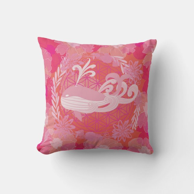 Whale flower of life cushion (Front)