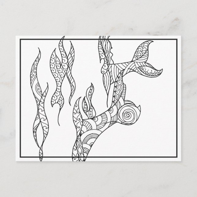 Whale Flukes Black and White Postcard (Front)