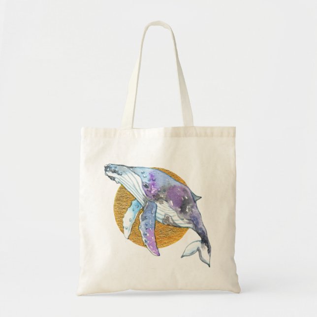 Whale Fly Tote Bag (Front)