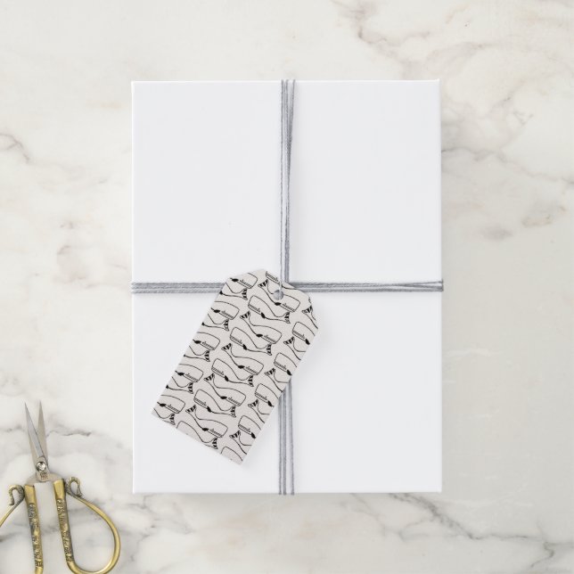 Whale geometric pattern gift tags (With Twine)