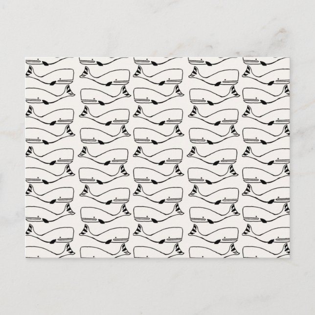 Whale geometric pattern postcard (Front)