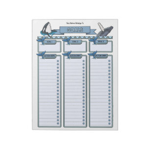 Whale Goal Planner Custom Notepad