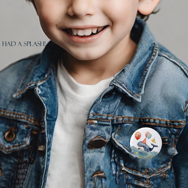 Whale Had a Splash Boys Birthday 3 Cm Round Badge (Creator Uploaded)