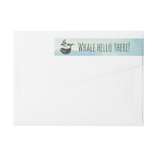 Whale Hello There Nautical Pun   Return Address Wrap Around Label