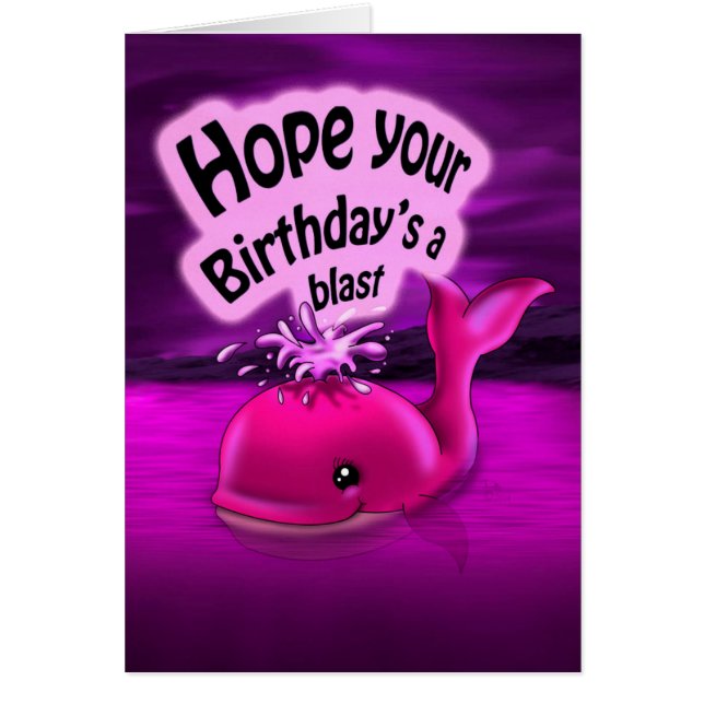 Whale Hot Pink Cute Birthday (Front)