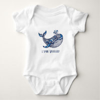 Whale: I Speak Whaaalleee! Baby Bodysuit
