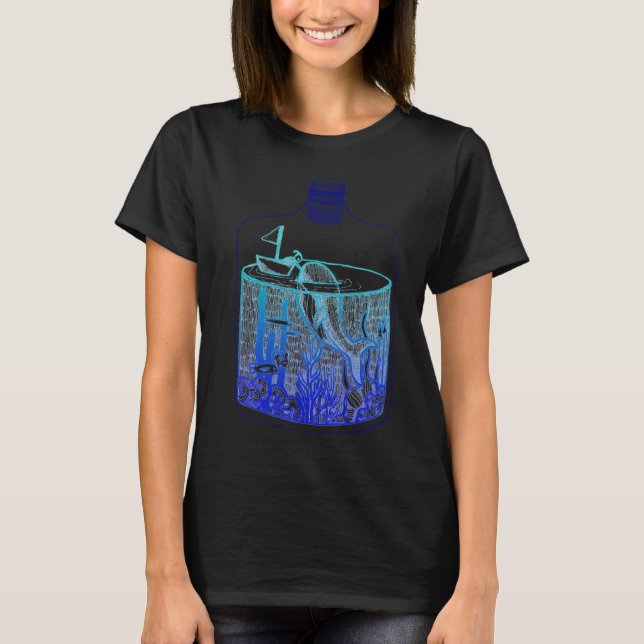Whale in a jar - Blue gradient T-Shirt (Front)
