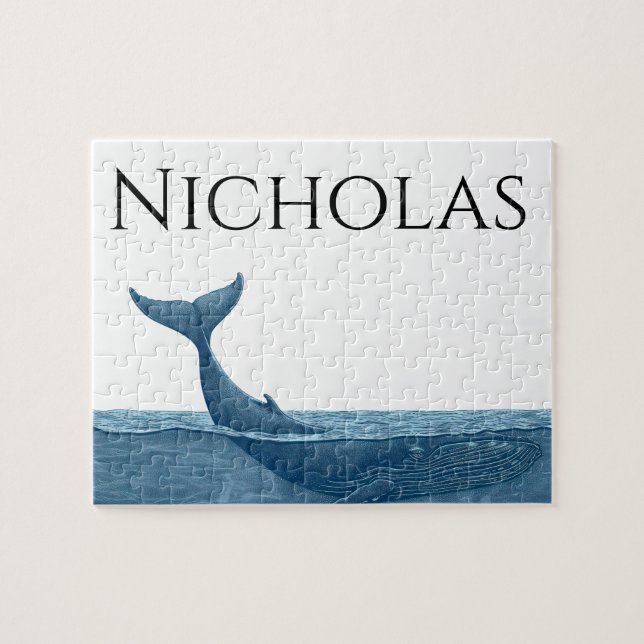 Whale in ocean   jigsaw puzzle (Horizontal)