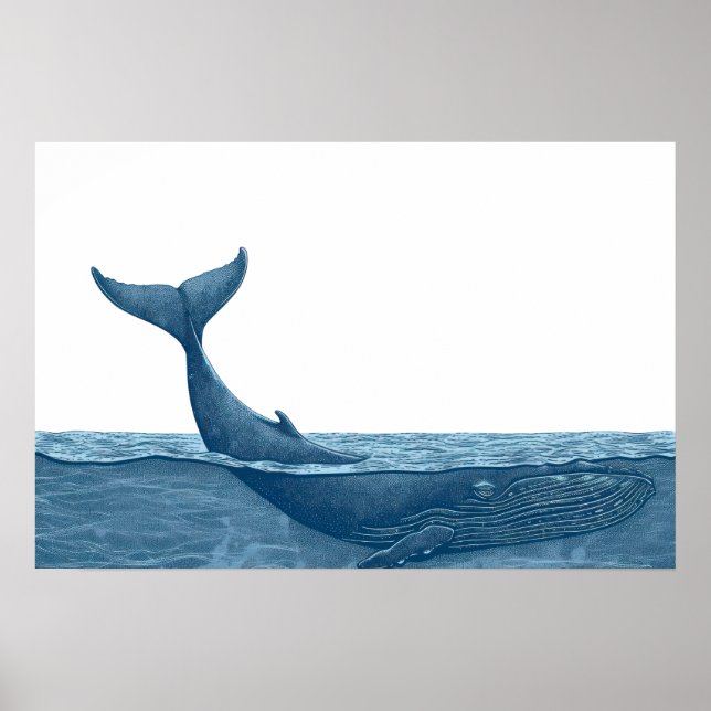Whale in ocean  Small Poster (Front)