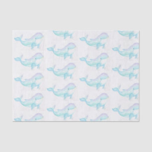 Whale in pastel tissue paper