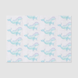 Whale in pastel tissue paper