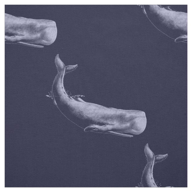 Whale in the Deep Blue Fabric (Swatch)