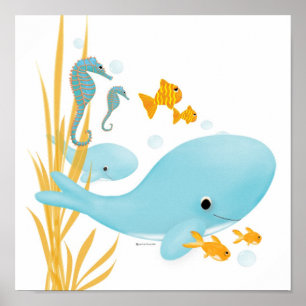 Whale in the ocean poster