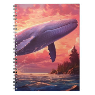 Whale in the pastel sky notebook
