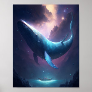 Whale In The Sky Fantasy Art Poster