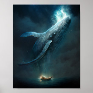 Whale In The Sky Fantasy Art Poster