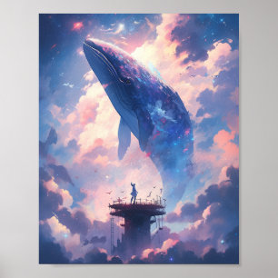 Whale In The Sky Fantasy Art Poster