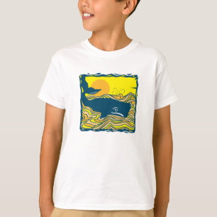 whale in the sunset design T-Shirt